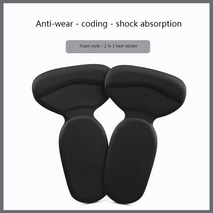 T Shape Sponge Heel Stickers Shoe Cushion Heel Protector for Shoes High Heels Inserts Heel Pads Shoe Adjuster Women Half Insoles