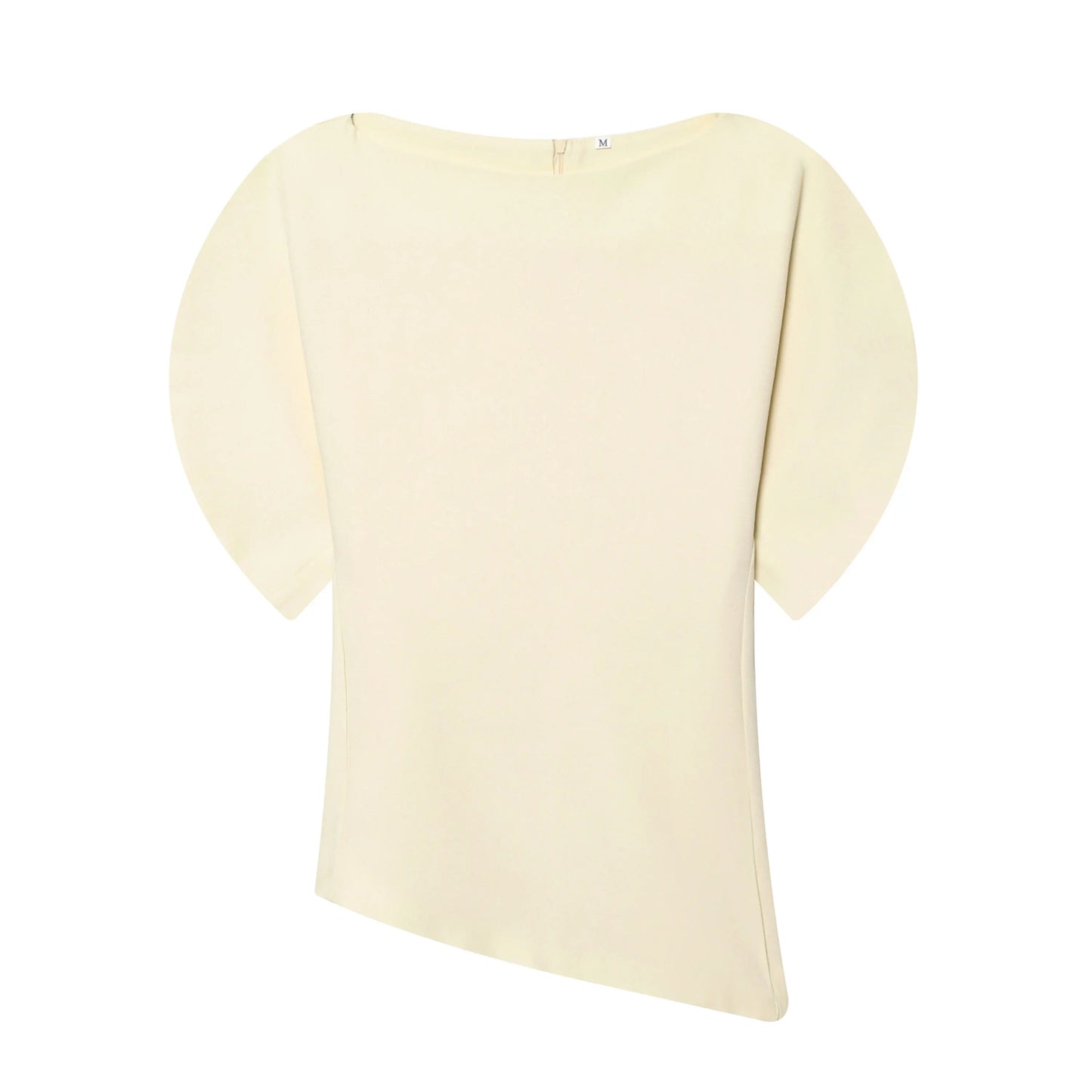 HH Women Vintage Black Short Puff Sleeve Shirts O Neck Asymmetrical Hem Blouse 2026 Spring Trend High Street Lady Chic Tops