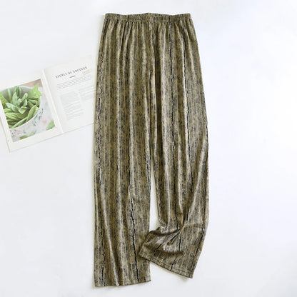 Extra Large Size Stylish Pajama Pants for Men, Spring and Autumn, Plus Size, Oversized, Casual Long Pants, Thin Style, Home Wear Pants