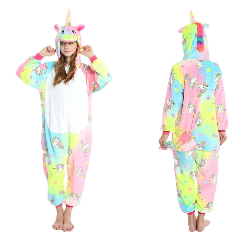boys girls stitch kigurumi pajamas children winter flannel onesies kids panda tigger dinosaur pijama baby blanket sleepers