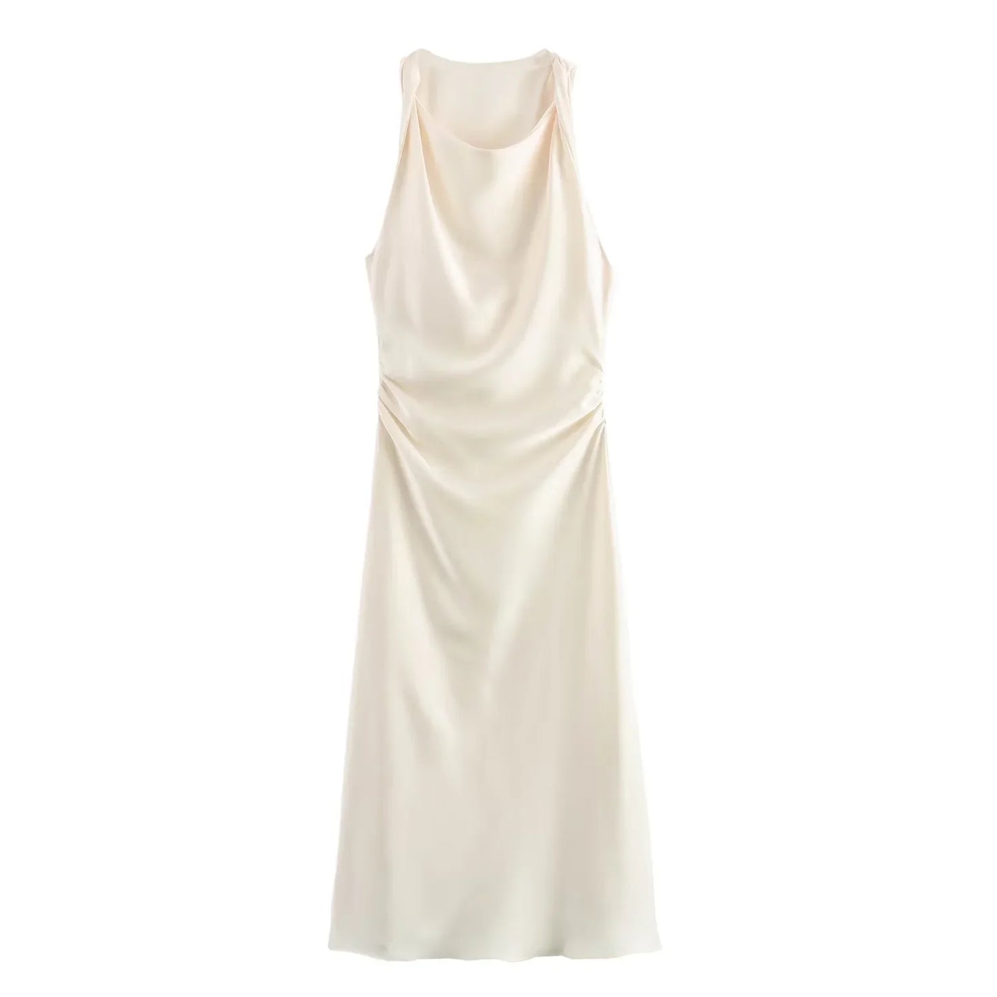 Satin Long Dresses for Women 2026 Summer Slip Midi Dress Woman Sexy Evening Party Dress Sleeveless Female Elegant Dresses
