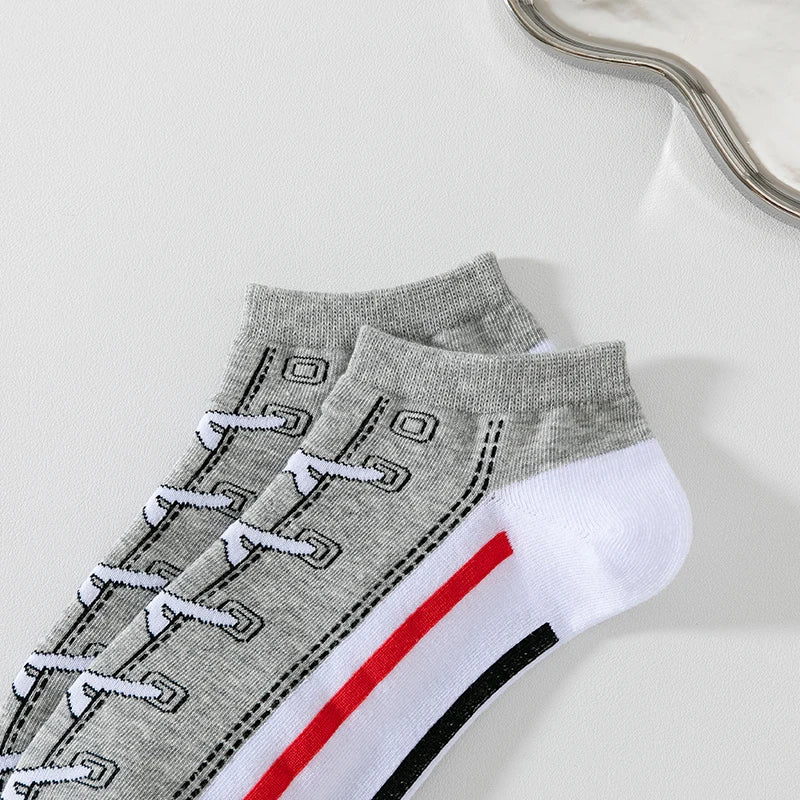 5 pairs of autumn and winter men's sports socks for summer leisure, sweat wicking, comfortable, lightweight, breathable basketba