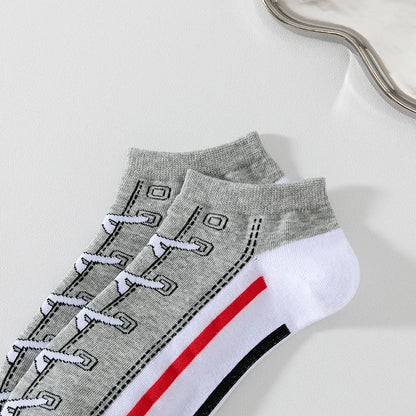 5 pairs of autumn and winter men's sports socks for summer leisure, sweat wicking, comfortable, lightweight, breathable basketba