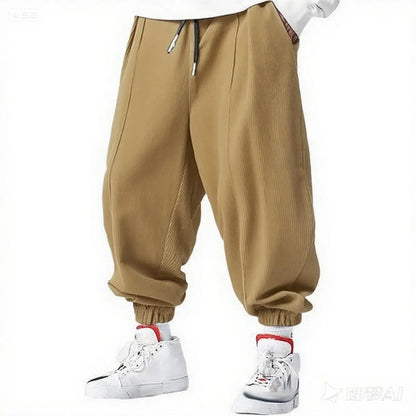 Fall Men's Casual Loose Drawstring Pants - Fashion High-End Hip-Hop Style Premium Corduroy - Trendy Cuffed Pants