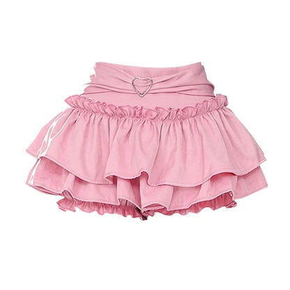 Puffy Cake Skirts Women Ruffles Chic Popular Sweet Spicy Girls Gothic All-match Korean Fashion Streetwear Summer  Y2k