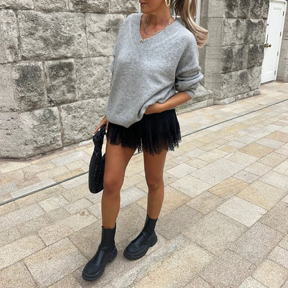 Women Y2k Lace Mini Skirt Fairy Coquette Low Rise Pleated Ruffle Half Slip Skirt Vintage Layered Flowy Short Skirt Streetwear