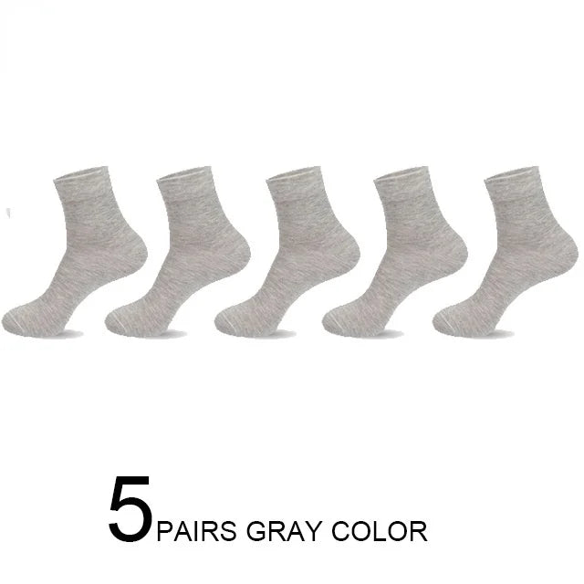 5/10 Pairs High Quality Men‘s Socks Cotton Casual Business Middle Black Breathable Male Crew Socks Dress Gifts Socks Size 38-44