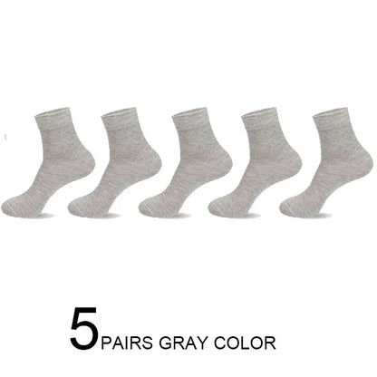 5/10 Pairs High Quality Men‘s Socks Cotton Casual Business Middle Black Breathable Male Crew Socks Dress Gifts Socks Size 38-44