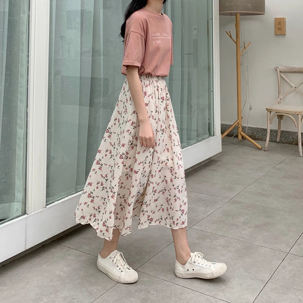 Skirt a word broken flower fairy woman super fairy sen department fairy small fresh thin temperament long skirt