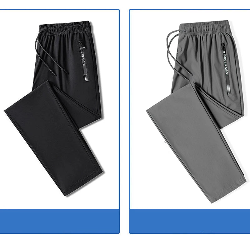 Summer Ice Silk Casual Large Straight Leg Wide Leg Pants Youth Quick Drying Loose Sports Casual Drop Feel Casual Pants