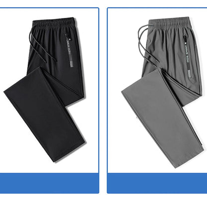 Summer Ice Silk Casual Large Straight Leg Wide Leg Pants Youth Quick Drying Loose Sports Casual Drop Feel Casual Pants