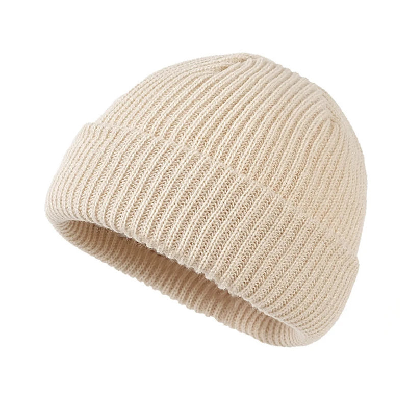 Rimiut Knitted Hat for Men & Women Caps Wool Fashion Simple Warm Skullies Beanies Solid Autumn Winter Beanie Cap Trendy Style