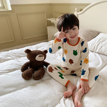 Baby Boy pajamas Children Loungewear Long Sleeve Pajamas Cute Deisgn Lightweight and Comfortable Fabric Sleepwear Outfit