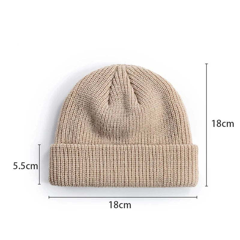 Rimiut Knitted Hat for Men & Women Caps Wool Fashion Simple Warm Skullies Beanies Solid Autumn Winter Beanie Cap Trendy Style