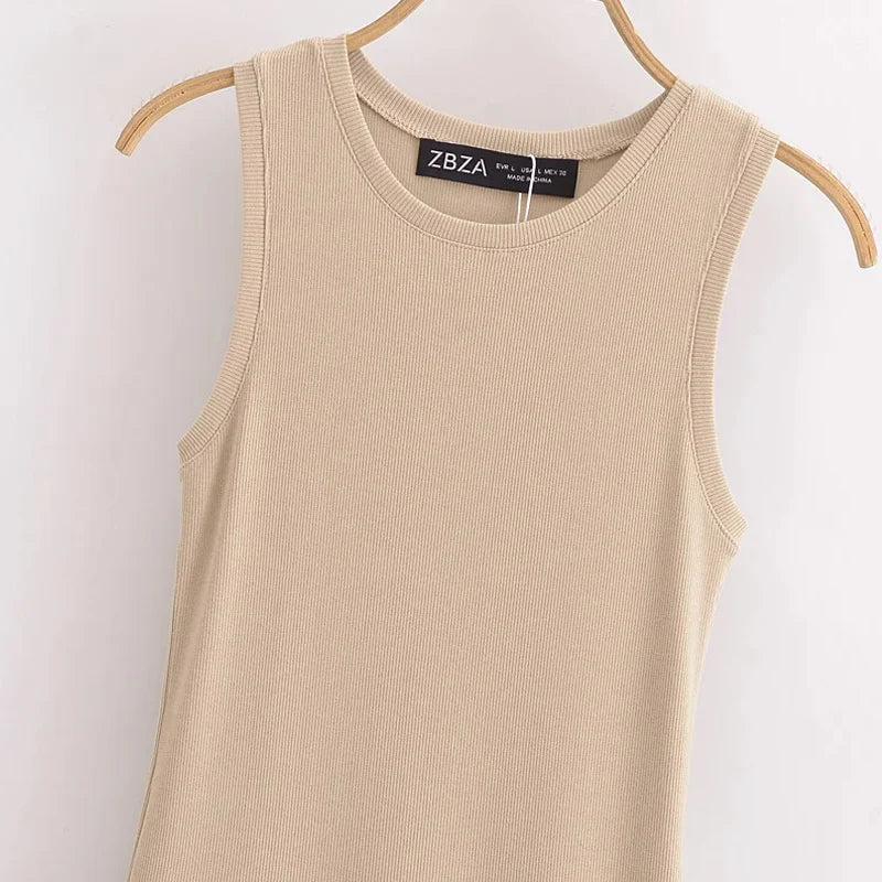 HXAO Women's Black Long Dresses 2025 Spring Sleeveless Elegant Dresses Fashion Casual Vintage Party Khaki Dresses Vestidos