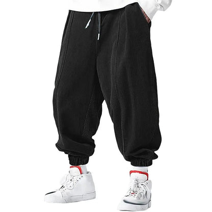 Fall Men's Casual Loose Drawstring Pants - Fashion High-End Hip-Hop Style Premium Corduroy - Trendy Cuffed Pants