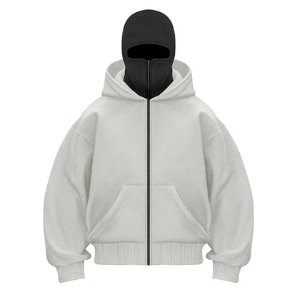 Plain Design Hooded Zip Up Sweatshirt for Men Women Autumn Winter Ins Style Couple Matching