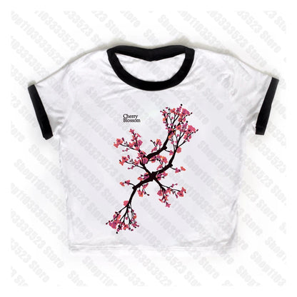 Cute girls Women T-shirt Streetwear Gothic Harajuku Graphic T-shirts Retro Kawaii Printing Slim Women T-shirts Y2k Style 2000s