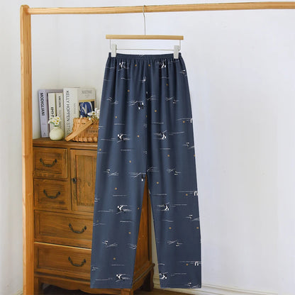 Extra Large Size Stylish Pajama Pants for Men, Spring and Autumn, Plus Size, Oversized, Casual Long Pants, Thin Style, Home Wear Pants