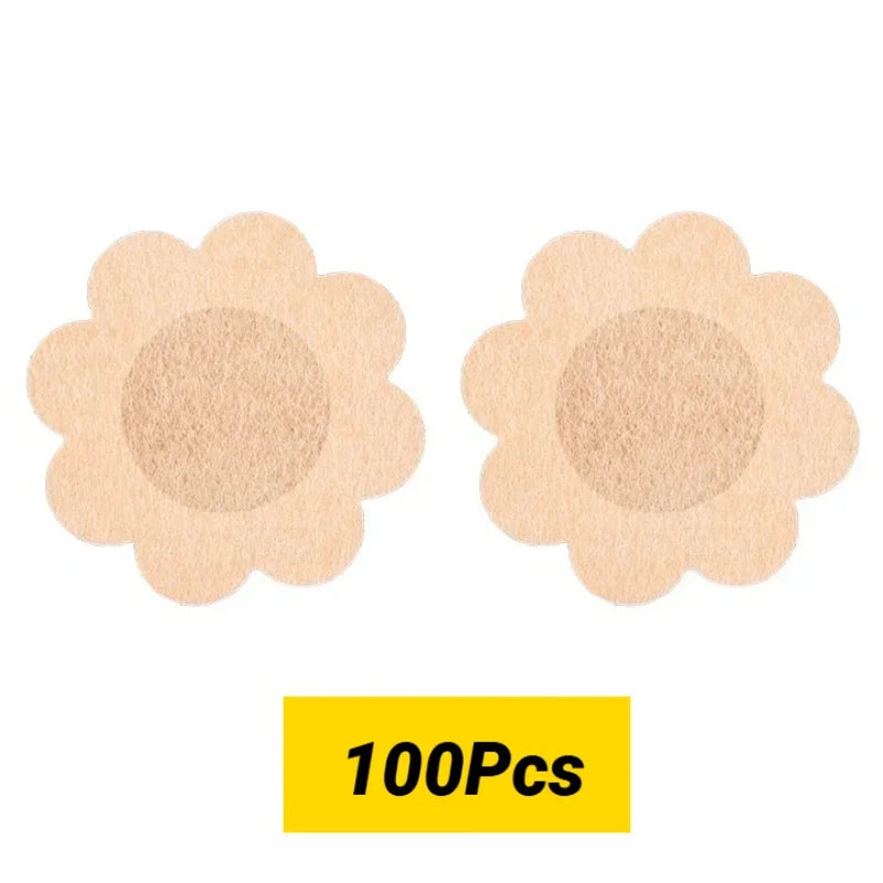 Disposable Bag/Metal Box Chest Stickers Seamless Breathable Self-Adhesive Comfortable Invisible Coverage Nipple Cover Women
