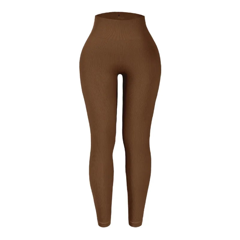 Seamless Knit Yoga Leggings Women Thread Solid Tights Gym Workout Running Stretchy High Waist Hip Liftting Skinny Gym Leggings
