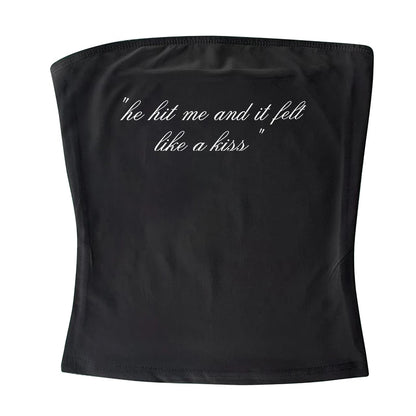 Punk Grunge Camisole Tops Streetwear Women's Sleeveless Corset Letter Print Cute Crop Tops Y2k Clothes Gothic Fairycore Tank Top