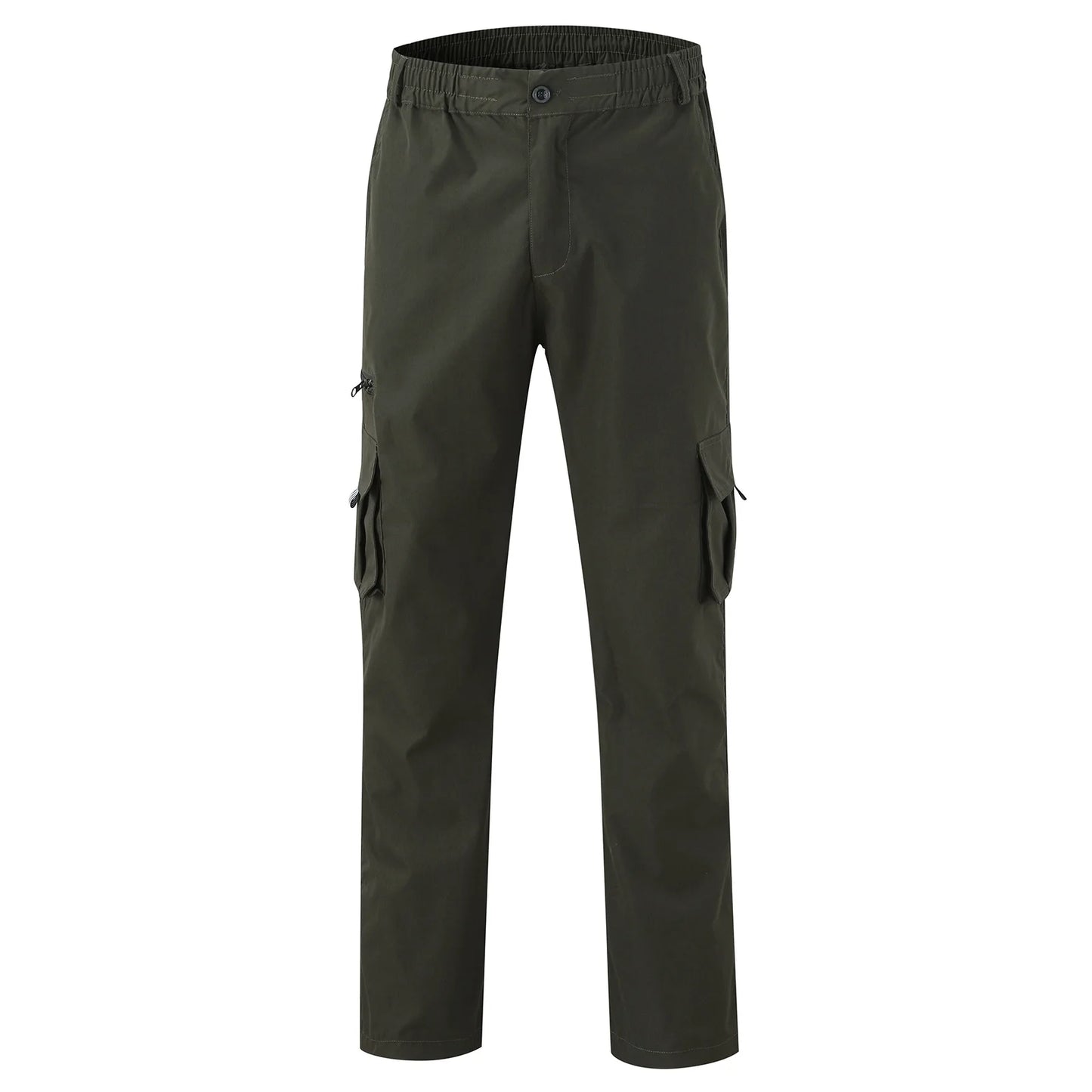 Multi-Flap Pocket Korean Men's Straight Pants, Loose Casual Outdoor Pants, Hiking And Fishing Men's Work Pants