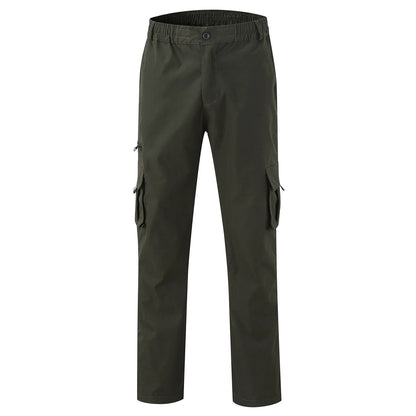 Multi-Flap Pocket Korean Men's Straight Pants, Loose Casual Outdoor Pants, Hiking And Fishing Men's Work Pants