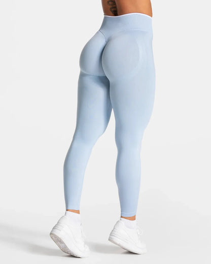 New Women's Color Blocking Yoga Leggings Seamless Knited Tights High Waist Hip Liftting Gym Workout Solid Color Sports Pants