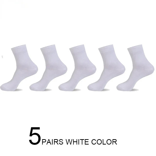 5/10 Pairs High Quality Men‘s Socks Cotton Casual Business Middle Black Breathable Male Crew Socks Dress Gifts Socks Size 38-44
