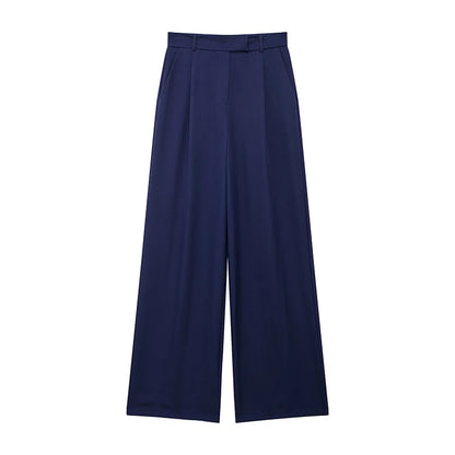 Willshela Women Fashion Solid Front Zipper Straight Pants Vintage High Waist Full Length Female Chic Lady Trousers