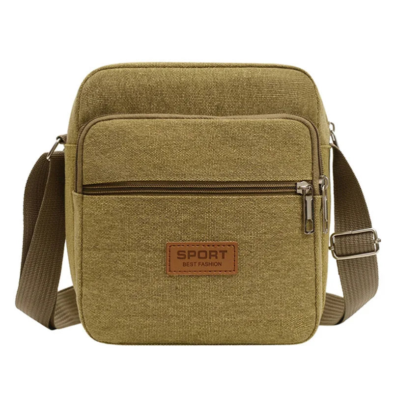 Men's Shoulder Bag Business Leisure Large Capacity Portable Handbag Zipper Multi Layer Waterproof Summer Male's Crossbody Bags