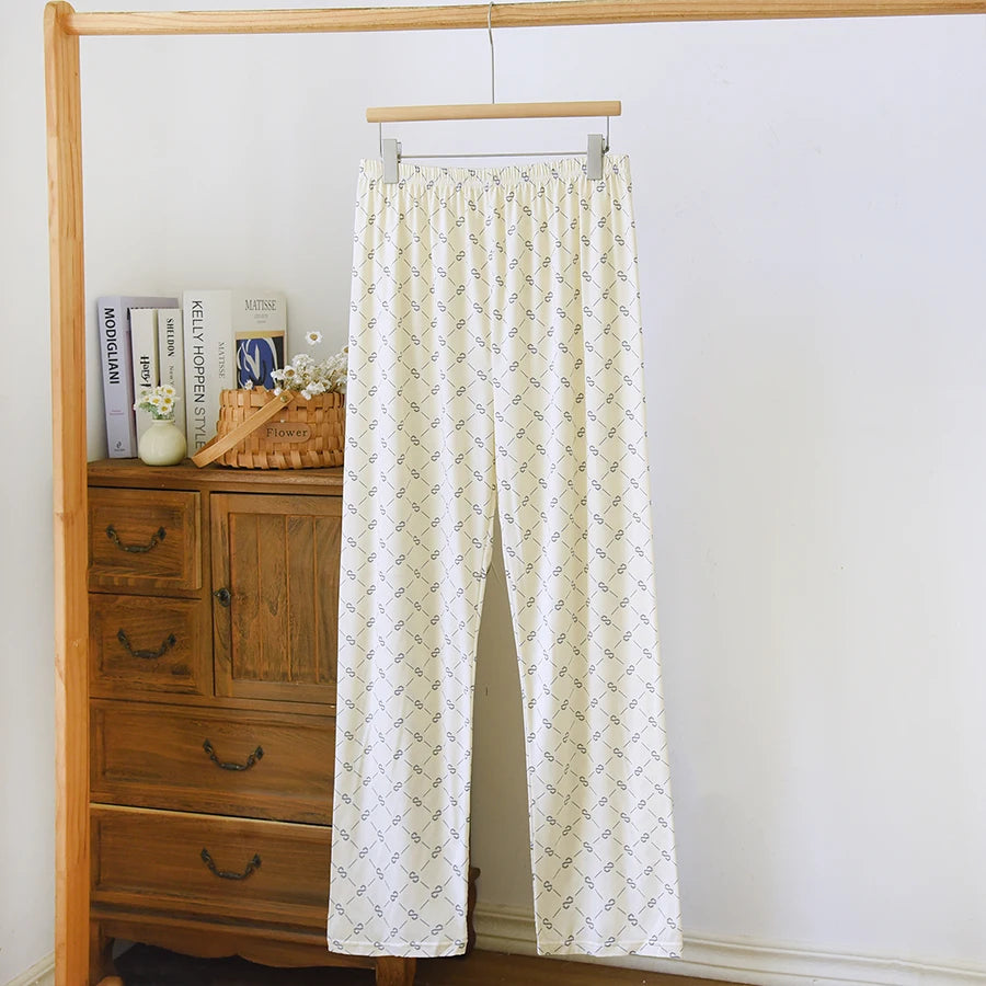 Extra Large Size Stylish Pajama Pants for Men, Spring and Autumn, Plus Size, Oversized, Casual Long Pants, Thin Style, Home Wear Pants
