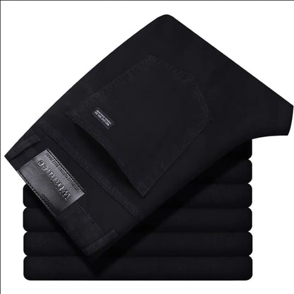 Wthinlee New Business Men's Jeans Casual Straight Stretch Fashion Classic Blue Black Work Denim Pant Trousers Male  Clothing