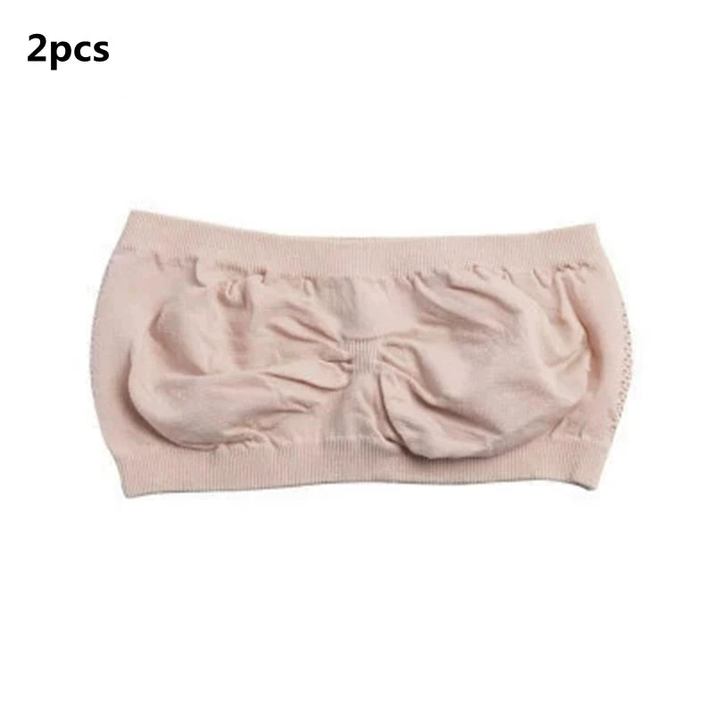 Lady's Sexy Strapless Crop Top Bra Bandeau Boob Tube Brassiere Summer Breathable Mesh Invisible Strapless without Chest Pad Wrap