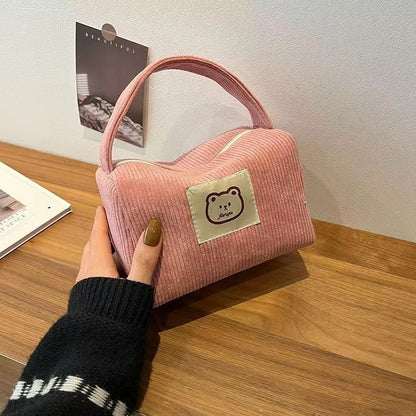 HomefishCosmetic Bags for Plush Cute Handbag Summer Fashion Soft Comfortable Large Capacity Trendy Handbag for Women With Handle