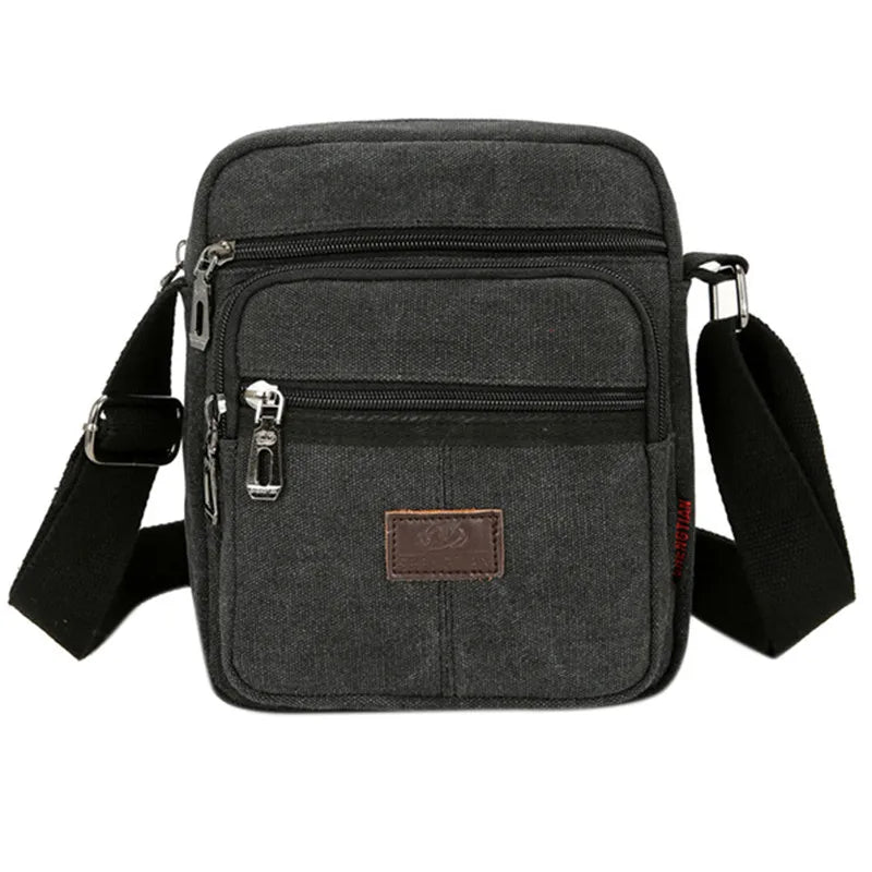 Men's Shoulder Bag Business Leisure Large Capacity Portable Handbag Zipper Multi Layer Waterproof Summer Male's Crossbody Bags