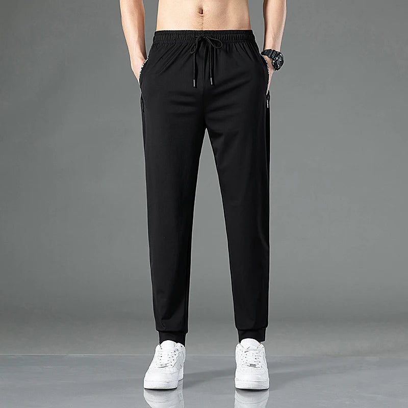 Summer Ice Silk Casual Large Straight Leg Wide Leg Pants Youth Quick Drying Loose Sports Casual Drop Feel Casual Pants