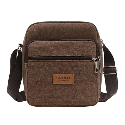 Men's Shoulder Bag Business Leisure Large Capacity Portable Handbag Zipper Multi Layer Waterproof Summer Male's Crossbody Bags