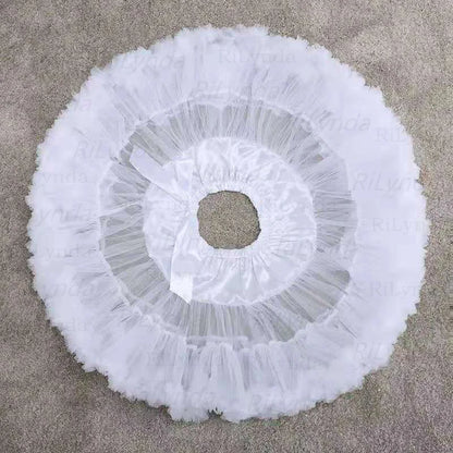 Women Flower Style Lolita Petticoats Crinoline Inner Bustle Cosplay Tutu Puffy Cancan Skirt Under Wedding Dresses 2031