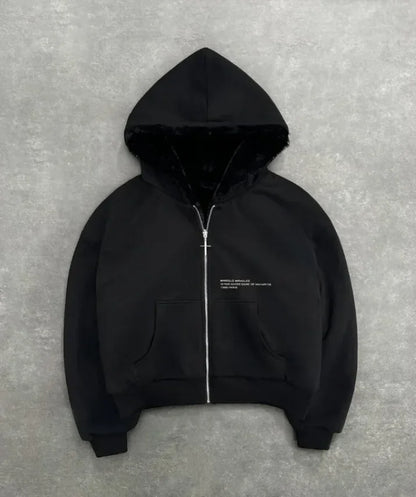 American Double-Sided Plaid Loose Zipper Hoodie Men Y2K New Harajuku Hip-Hop Gothic Couple Casual Joker Sweatshirt Street Wear