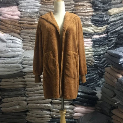 12 Colors Fleece Sweatshirt Long Cardigans Autumn Winter Female Long Sleeve Double Side Wear Flurry Loose Hoodie Coats Outwear