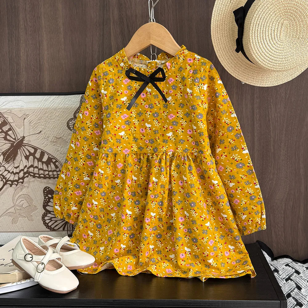 Bear Leader New Autumn Girls Dress Spring Kids Princess Dress Casual Floral Costumes Children Clothing Flowers Dresses 2-8 Years