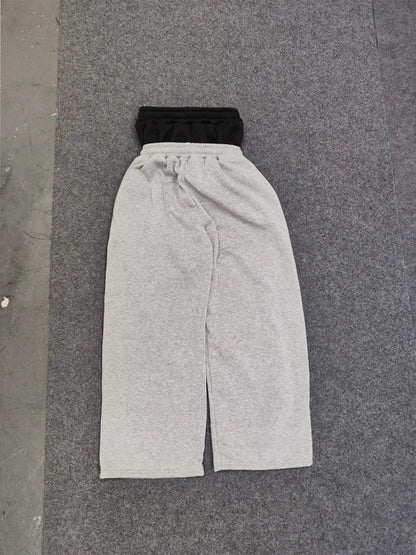 2025 summer new  women Y2K double waist embroidered street couple personalized printed patterns trendy street pants