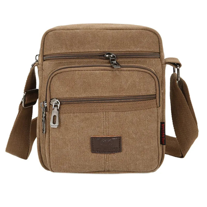 Men's Shoulder Bag Business Leisure Large Capacity Portable Handbag Zipper Multi Layer Waterproof Summer Male's Crossbody Bags