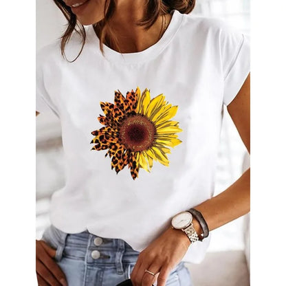Women's Short-sleeved Explosive Insect Butterfly Dragonfly Print Round Neck T-shirt Women Clothes  Oversized T Shirt  Harajuku