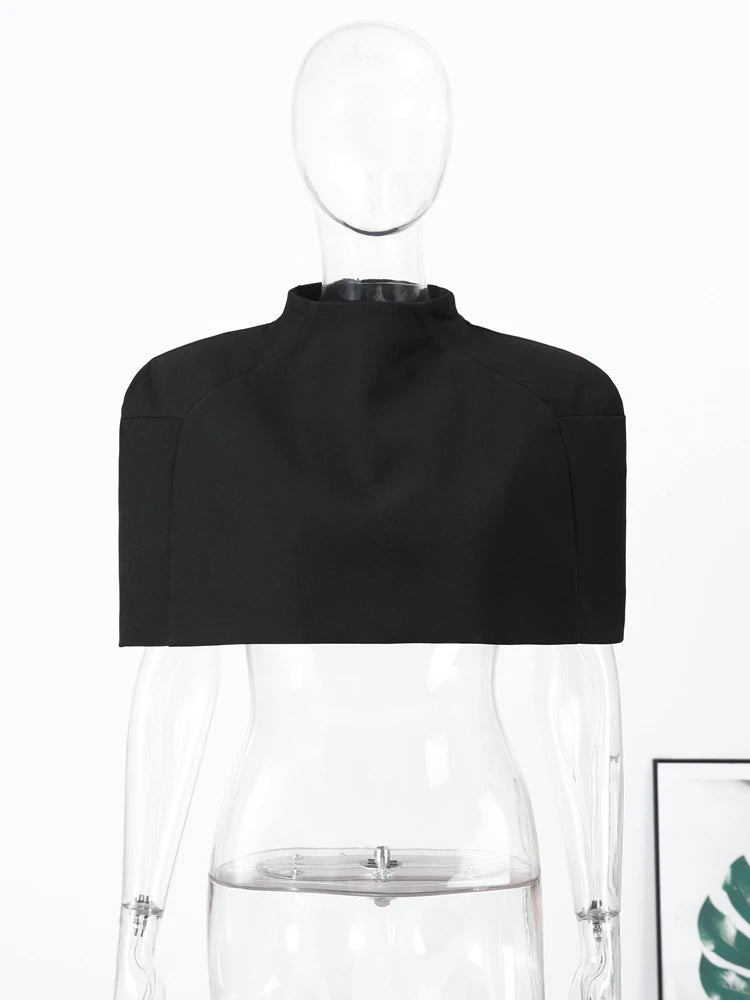 Cropped Women Blazer Zipper Sleeveless Stand Collar Solid Elegant Female Shrugs Top Fashion Casual Party Clothing New 2026