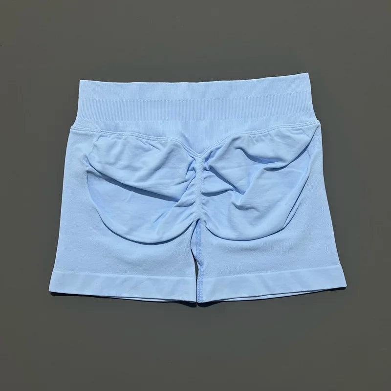 HISTELLO Sports Shorts 4.5" Women Yoga Shorts Seamless Low Waist Scrunch Bum Gym Leggings Workout Stretch Fitness Sports Shorts