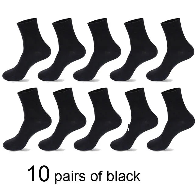 5/10 Pairs High Quality Men‘s Socks Cotton Casual Business Middle Black Breathable Male Crew Socks Dress Gifts Socks Size 38-44