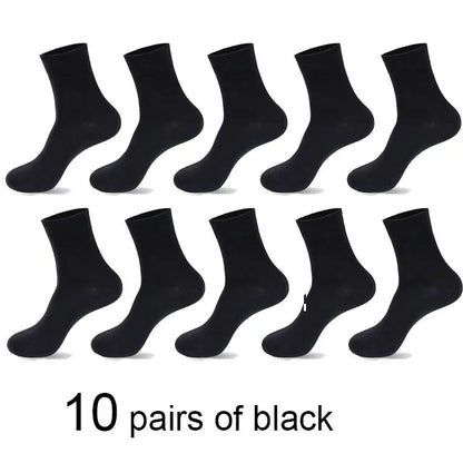 5/10 Pairs High Quality Men‘s Socks Cotton Casual Business Middle Black Breathable Male Crew Socks Dress Gifts Socks Size 38-44